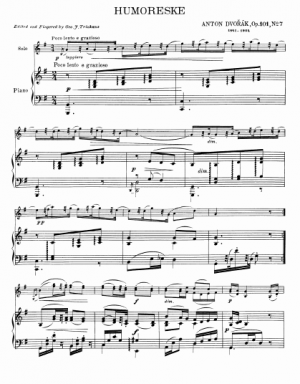 Dvorak Humoreske for cello and piano Op.101 No.7 score and part.png