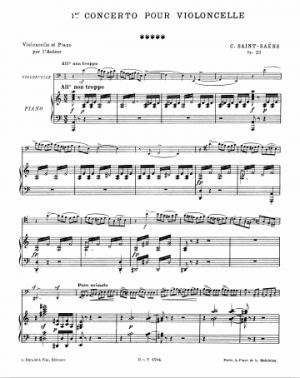 Saint-Saëns Cello Concerto No.1,Op.33 cello and piano.png